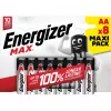 Batterie Energizer Alkaline Max AA LR6, 8 pezzi, confezione eco