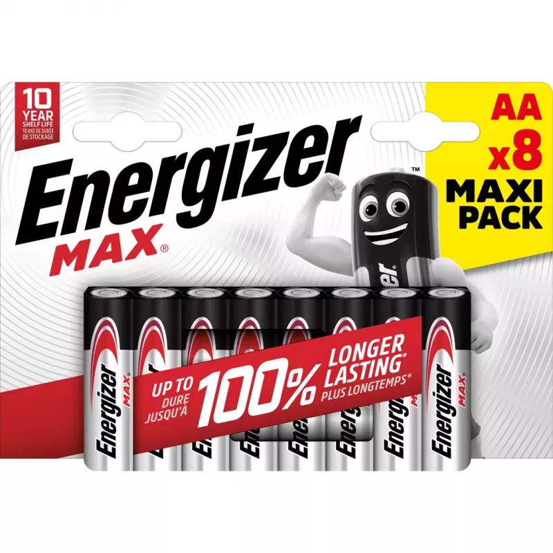 Batterie Energizer Alkaline Max AA LR6, 8 pezzi, confezione eco