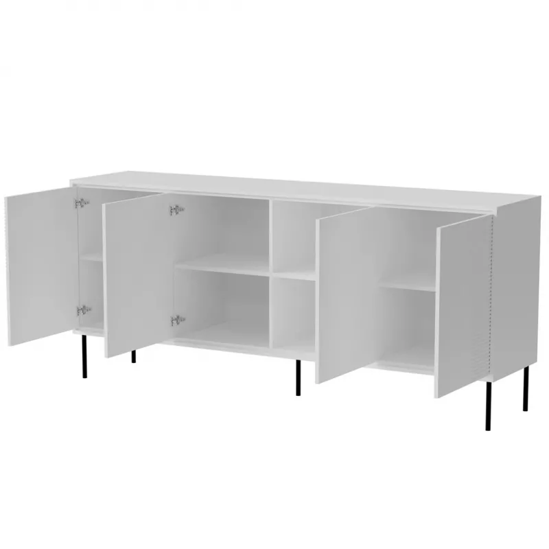 Comò 4D ABI 200x45x88 bianco opaco