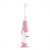 Spazzolino elettrico neno Denti rosa per bambini — vibrante, setole morbide, batteria AAA, timer 2 minuti
