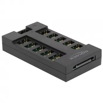 Delock - hub LED RGB - 10 porte - nero (64128)