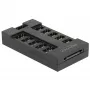 Delock - hub LED RGB - 10 porte - nero (64128)