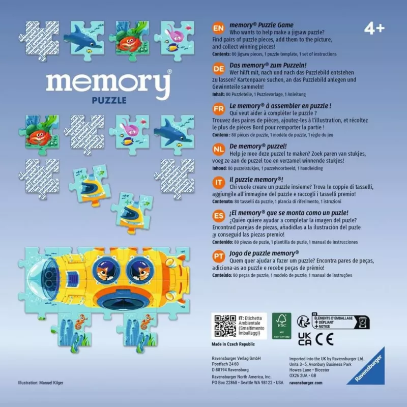 memory Puzzle Unterwasserwelt, gioco da tavolo