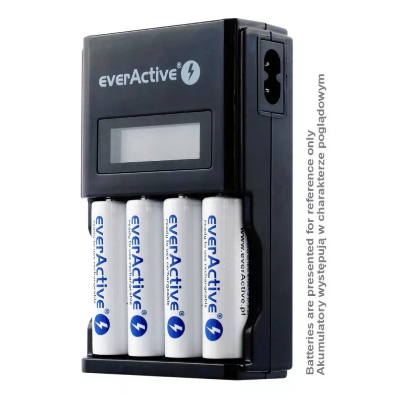 Caricabatterie everActive NC450B — caricabatterie 4 celle AAA, 110/230V AC, nero