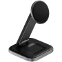 SATECHI stazione di ricarica wireless Qi2 pieghevole 3-in-1 (grigio spazio) con connettori Type-A, C, G