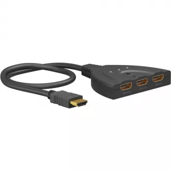 Goobay | Switch HDMI 3 a 1 (4K @ 30 Hz) | 58487 | nero | connettore femmina HDMI | 3 connettore femmina HDMI | 0,58 m