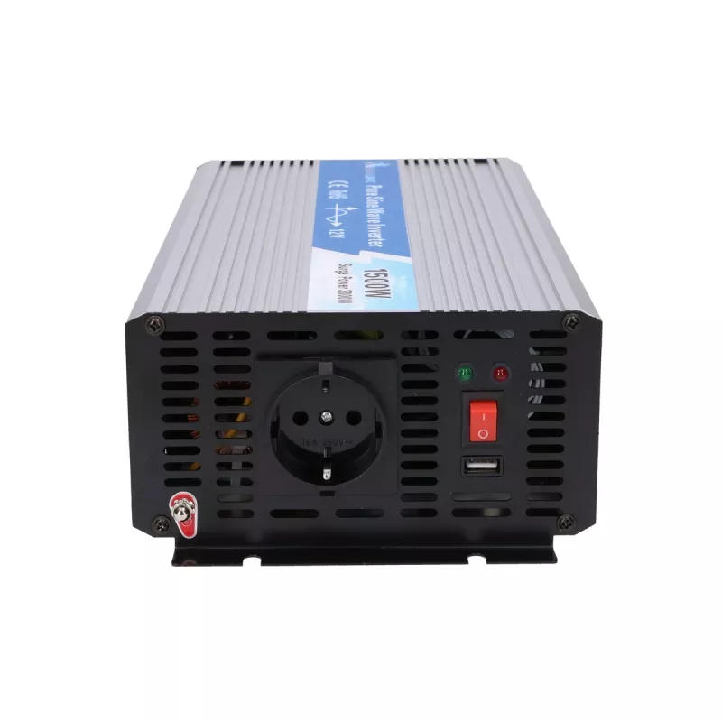 Extralink OPIP-1500W convertitore di tensione a onda sinusoidale pura, da 12 V a 230 V, 1500 W