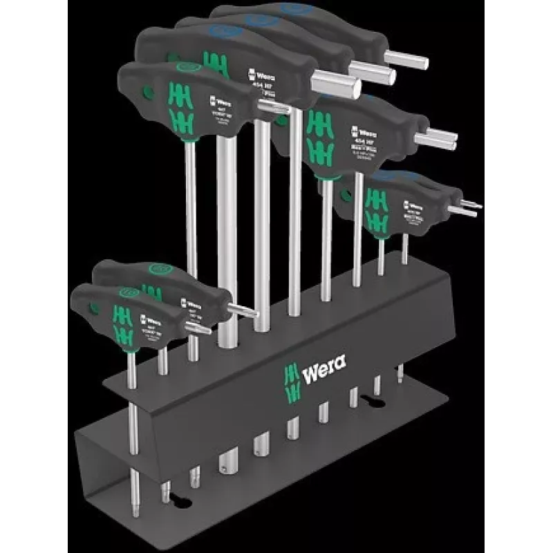 Wera Bicycle Set 6 Set di chiavi a T, 10 pezzi, in custodia (05004174001)