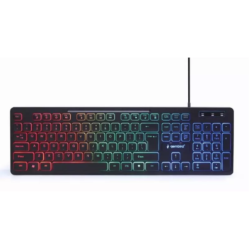 Tastiera full-size cablata con mouse Gembird KBS-UML-01 — USB, QWERTY US, 104 tasti, nero