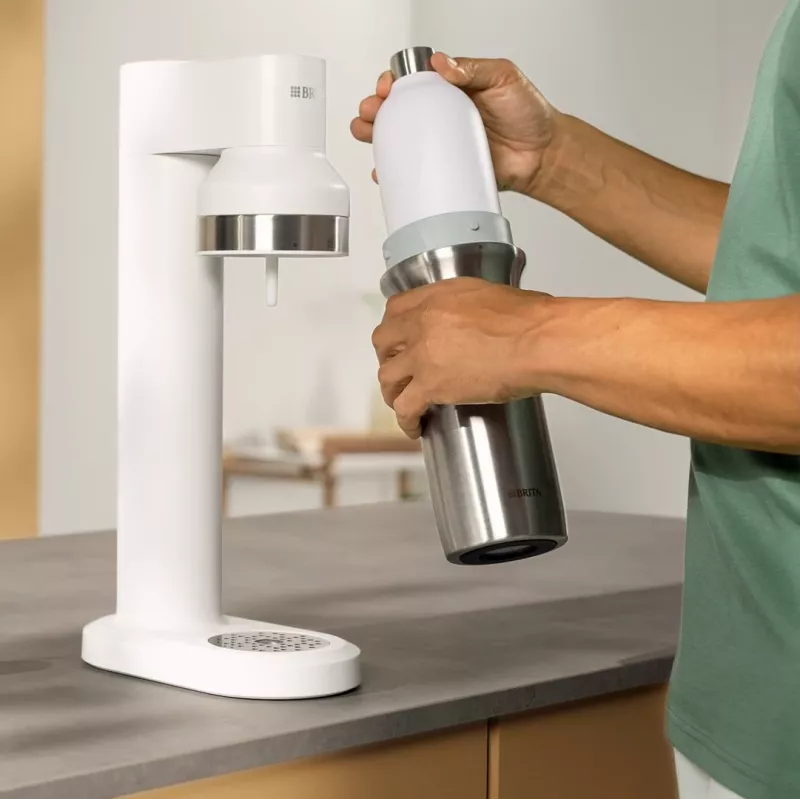 Brita sodaTRIO 1046735 bottiglia per gasatore, acciaio inossidabile, 1 l, bianca