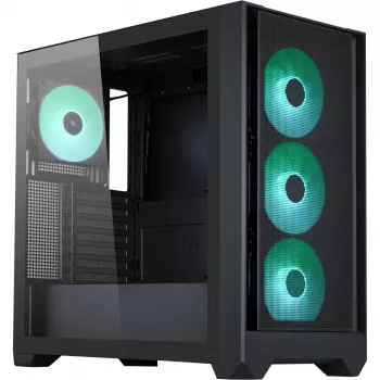 Case PC Silentware Flow 110 A-RGB nero — case mid-tower, pannello laterale in vetro temperato