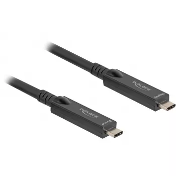 Cavo USB-C ottico attivo video 8K + dati + PD (nero, 15 metri, PD 60 Watt)