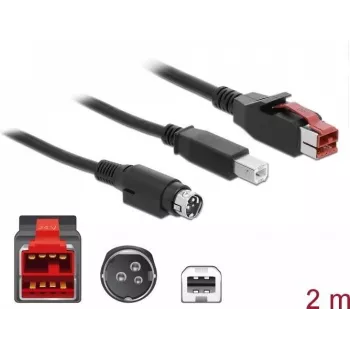 Cavo USB DeLOCK 85488 USB 2.0 2m USB B nero