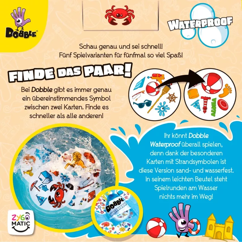 Dobble Waterproof, gioco di carte