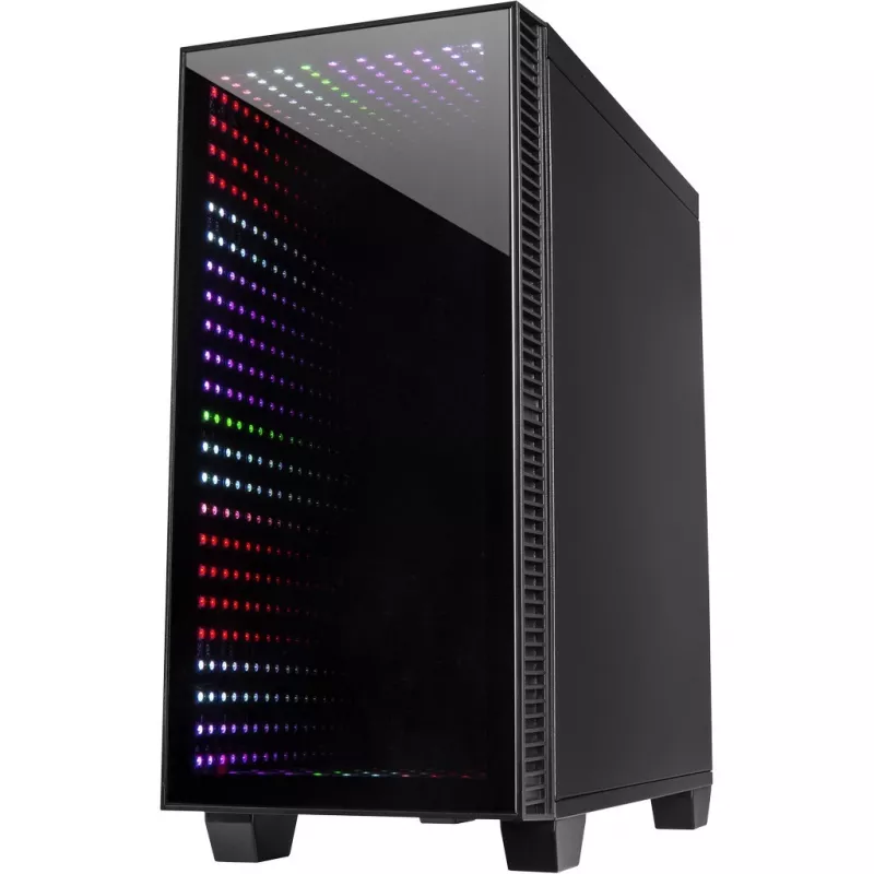 Case INTER-TECH X-608 INFINITY MICRO, microATX, RGB, pannello frontale e laterale in vetro temperato, senza alimentatore