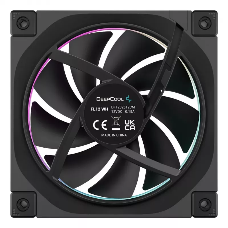 DeepCool FL12 ventola per case, 120 mm, 500–2150 giri/min, 32 dB, FDB, 12 V, nero