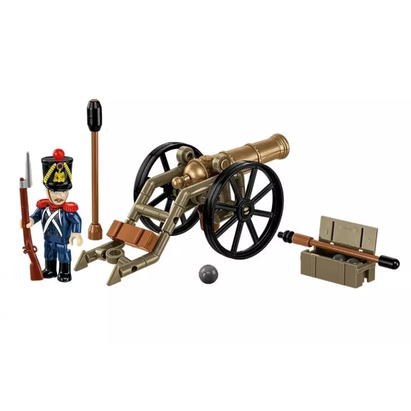 Set di costruzioni artigliere francese con cannone, 97 pezzi