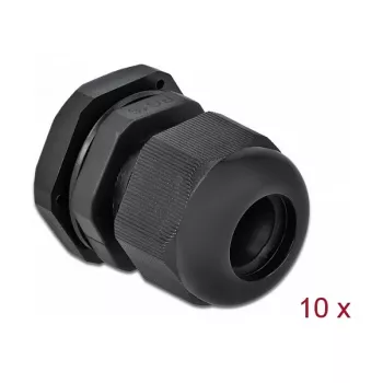 Pressacavo DeLOCK 60218 nero plastica 10 pz.