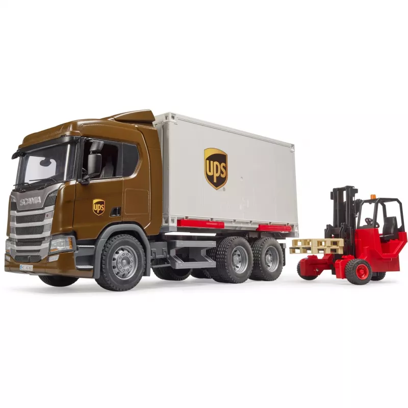 Camion logistico Scania Super 560R UPS con muletto