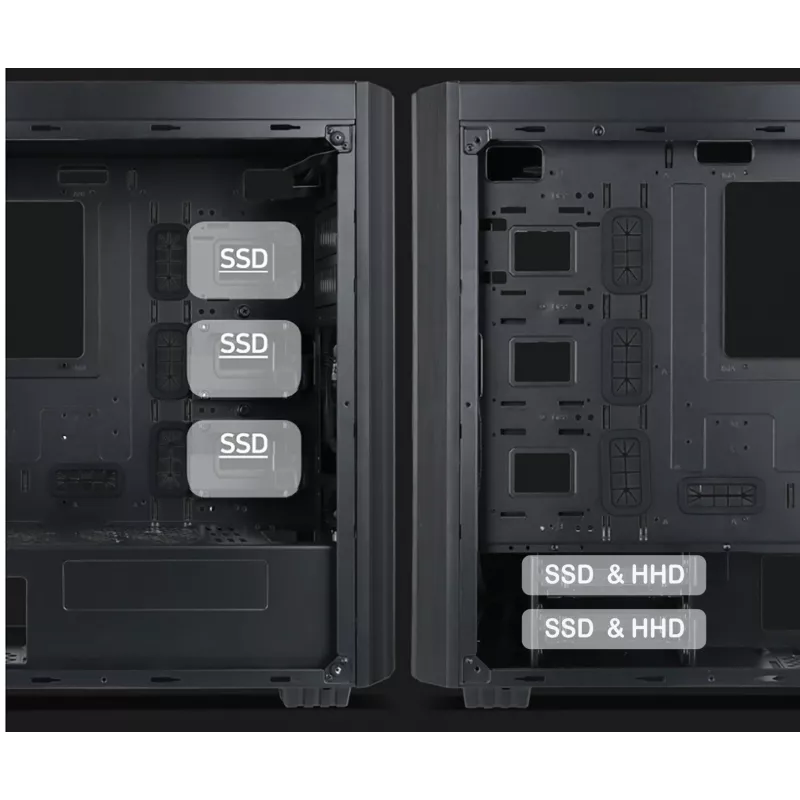Gembird Fornax K500 case per computer ATX, Midi-Tower, nero