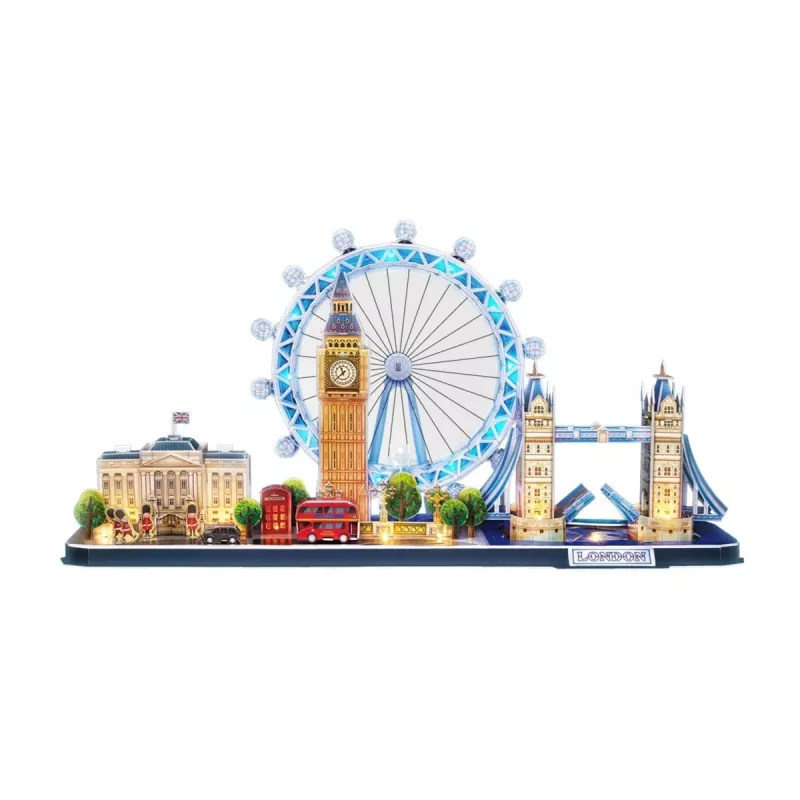 CubicFun 306-20532 City Line London LED puzzle 3D, 186 pz.