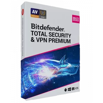 Bitdefender Total Security + Premium VPN | 3 PC | 1 anno | Solo EU