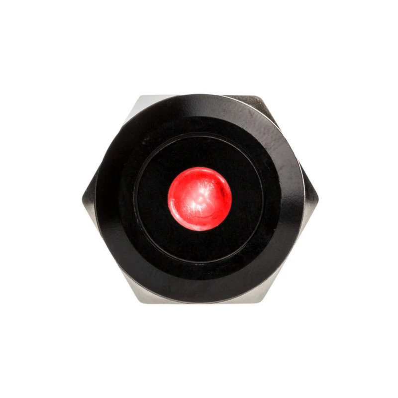 Pulsante a pressione antimanomissione DimasTech 22 mm Blackline Dot RGB PD223