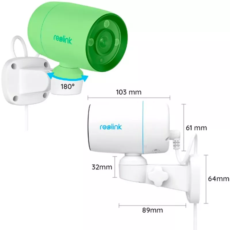 Telecamera PoE Reolink P330P 4MP — visione notturna, rilevamento movimento