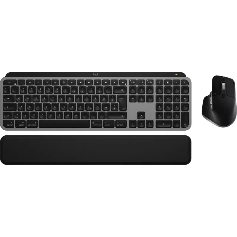 Logitech MX Keys S Combo per Mac, wireless, layout DE set tastiera e mouse, tasti e funzioni ottimizzati per macOS