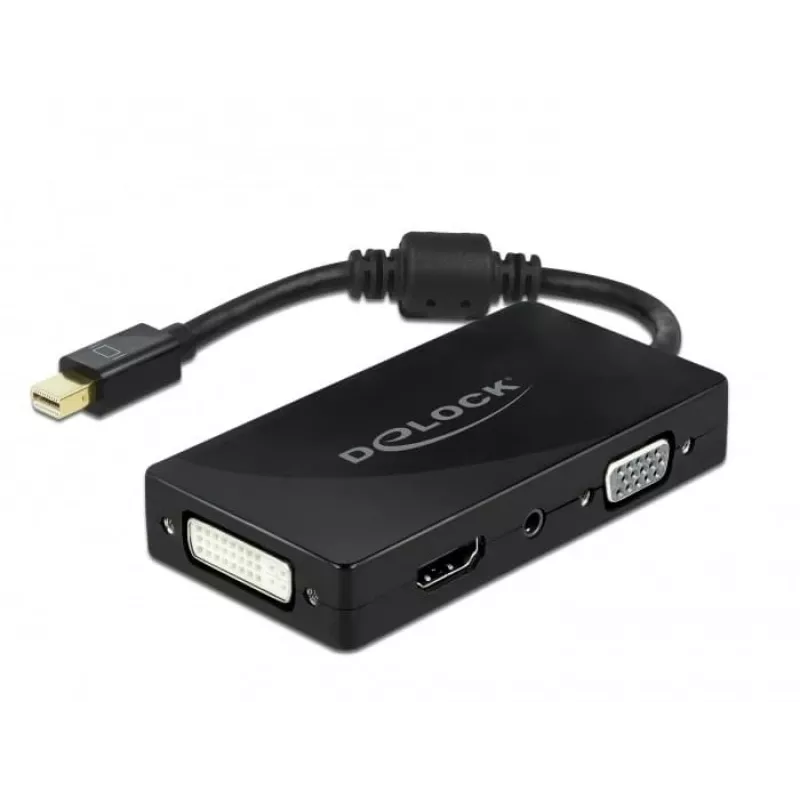 DeLOCK Mini DisplayPort 1.2 a VGA HDMI DVI audio 4K passivo nero