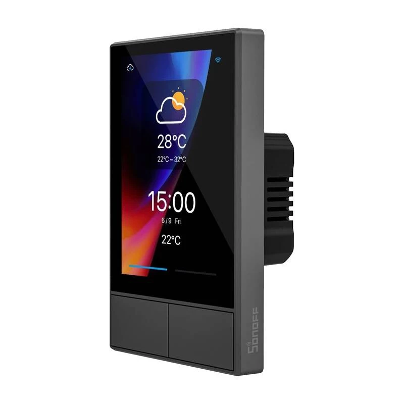 Pannello di controllo intelligente Wi-Fi da parete Sonoff NSPanel nero 120 mm