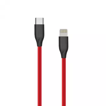 Cavo in silicone USB Type-C - Lightning, 1 m (rosso)