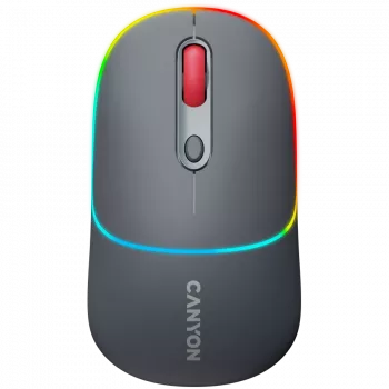 Canyon MW-22 2in1 Mouse wireless RGB - Grigio - Bluetooth/RF - 1.600 dpi - ricaricabile