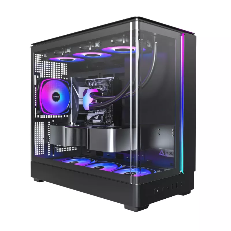 Case PC Montech KING 15 PRO nero — midi tower per micro ATX / Mini-ITX