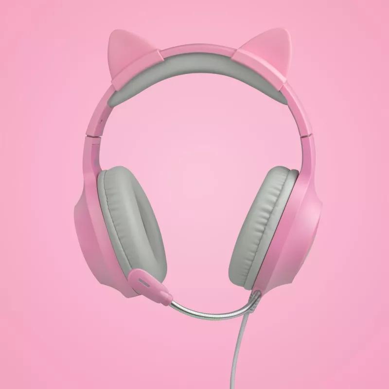FR-TEC Tanooki cuffie con filo archetto gaming grigio - rosa (FT2021)