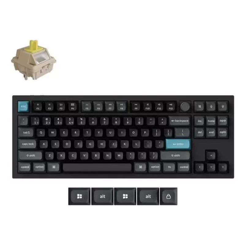 Tastiera meccanica Keychron Q3 Ultra 8K — 80% QWERTY, con filo e Bluetooth, RGB, nero