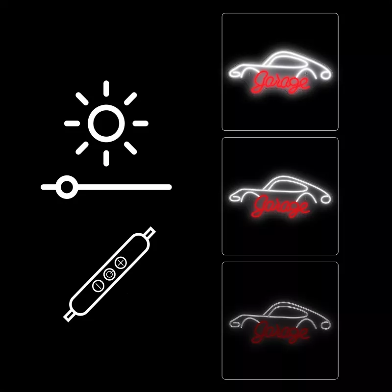 Lampada neon decorativa MANTA SNL95WH bianco-rosso — illuminazione bicolore in stile neon