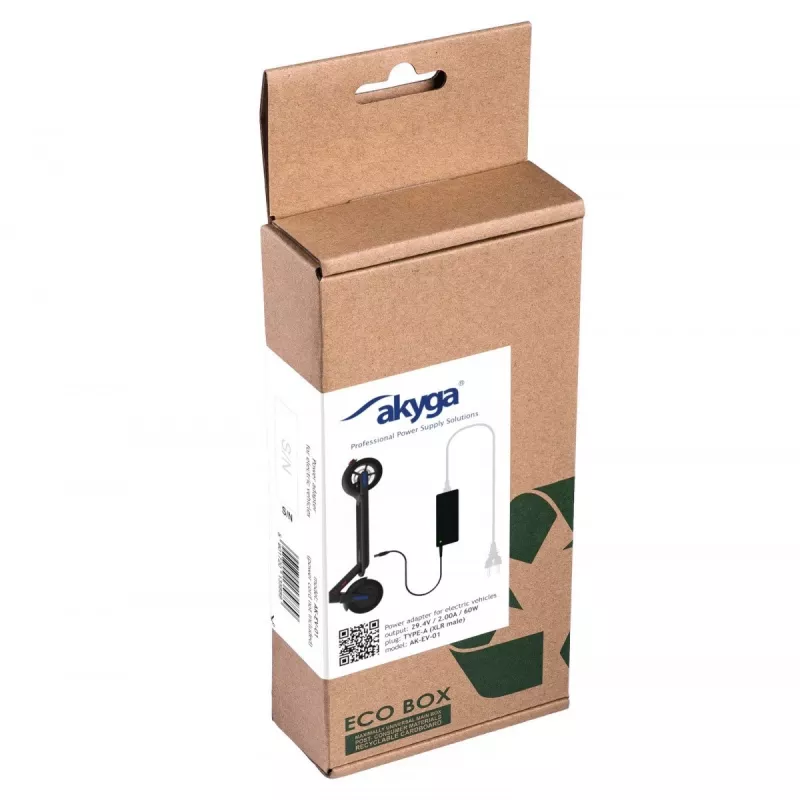 Akyga AK-EV-01 caricabatterie per batteria e-bike da 24 V, 29,4 V / 2 A, 60 W, connettore XLR