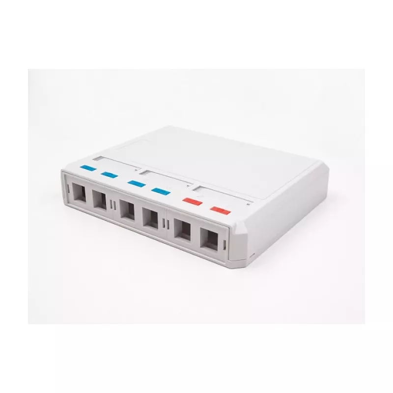 Contenitore da incasso keystone DeLOCK 67052 per moduli in fibra ottica, 6 porte, bianco