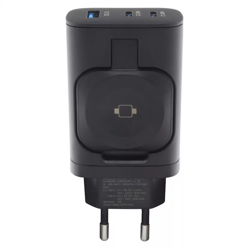 Caricabatterie mobile RealPower 450476 powerbank, smartwatch, tablet nero AC ricarica wireless ricarica rapida per interni