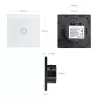 Maclean MCE702W interruttore luce touch, singolo, in vetro, pulsante rotondo, 86x86 mm, bianco