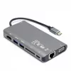 UNITEK uHUB O8+ hub USB 3.2 Gen 1 Type-C con filo, grigio, 100W Power Delivery