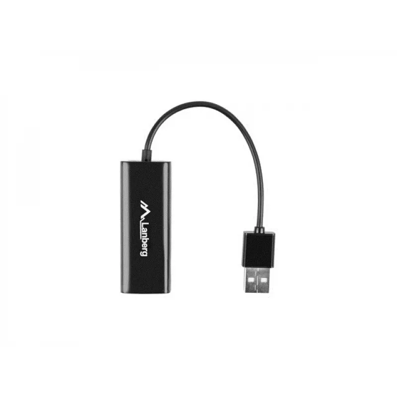 Adattatore di rete Lanberg NC-0100-01 da USB 2.0 a RJ45 100 Mbit, cavo da 0,15 m