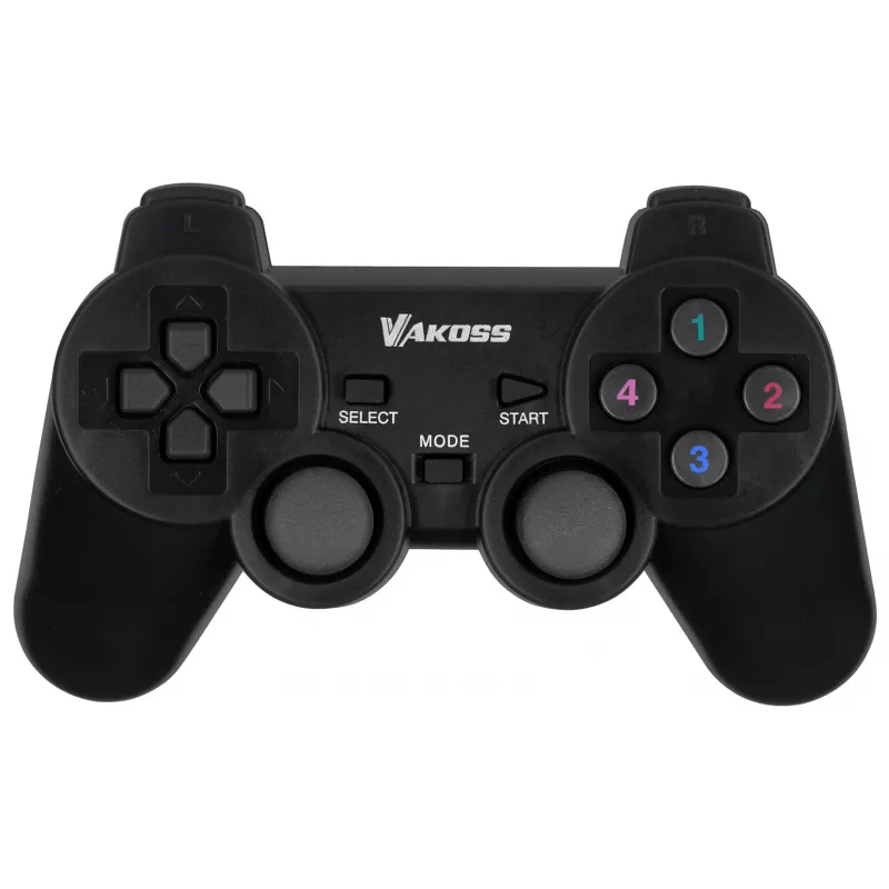 VAKOSS GP-4705BK gamepad wireless USB, PC/PS3, vibrazione dual shock, analogico/digitale, nero