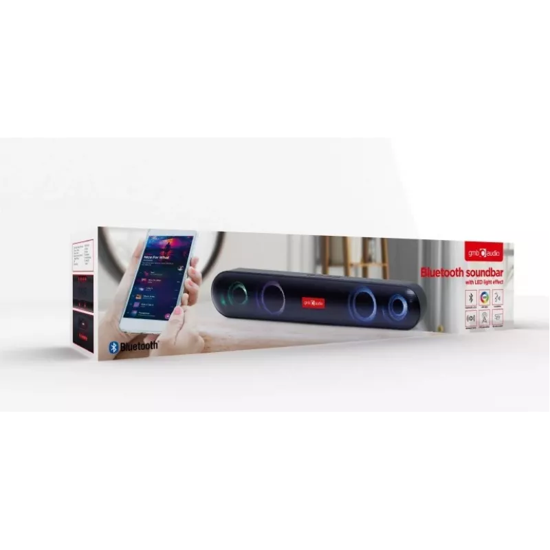 Gembird SPKBT-BAR400L soundbar nero 2.0 canali 10 W