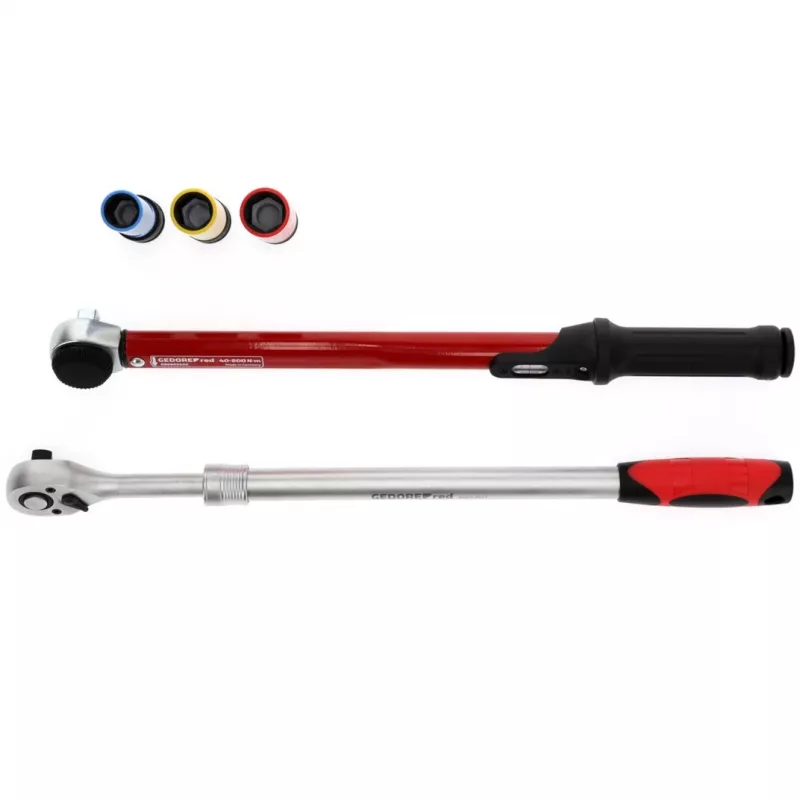 Set di attrezzi per cambio ruota Gedore R69003000 — assortimento di chiavi dinamometriche da 5 pezzi, nero/rosso