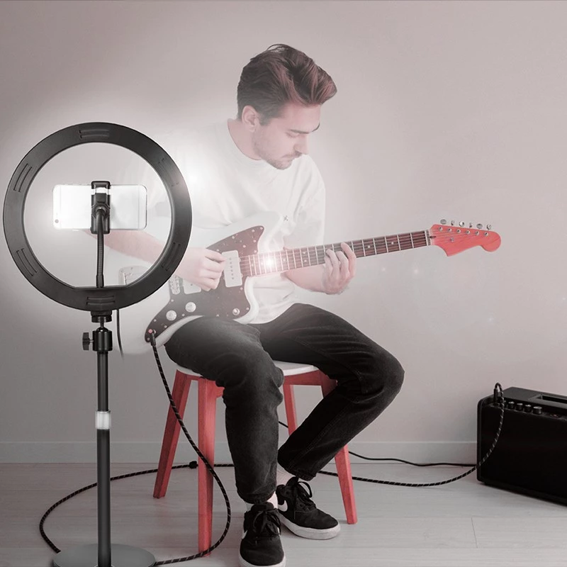 LogiLink stativo con ring light per smartphone con telecomando per smartphone da 10,16 cm - 17,78 cm (4 - 17,80cm (7)), - 1 pezzo (AA0152)