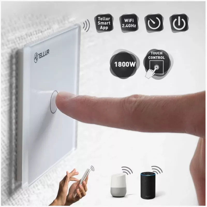 Interruttore luminoso Tellur TLL331041 bianco touch wireless