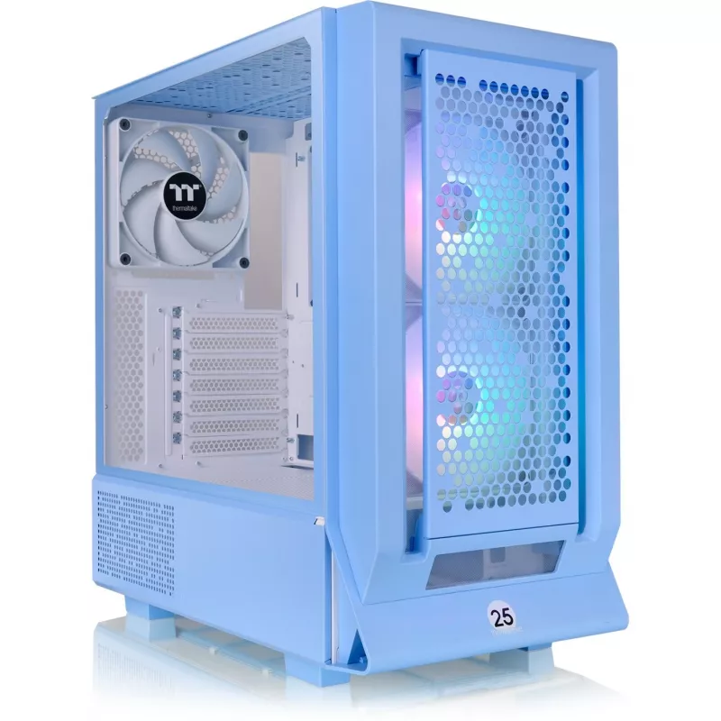 Ceres 350 MX, Case Tower Azzurro, vetro temperato x 2