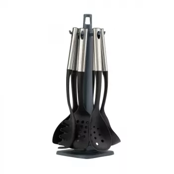 Set utensili da cucina JATA HACC4624 7 pz. nero acciaio inox resistente al calore fino a 210 °C